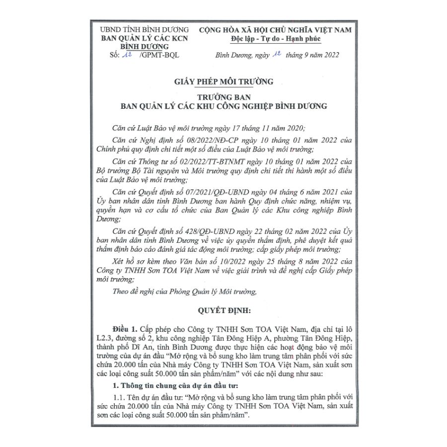 ENVIRONMENTAL PERMIT