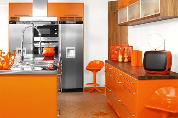 Sơn phòng bếp màu cam